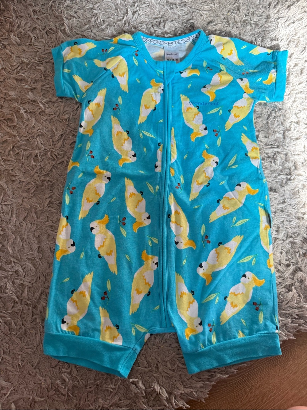 Bonds Turquoise Parrot Zip Romper Pajamas